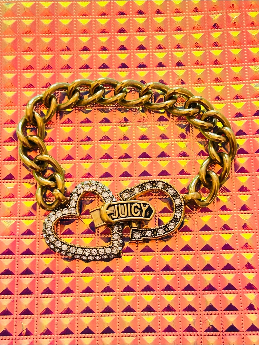 RARE Juicy Couture Y2K Heart and Horseshoe Charm Bracelet